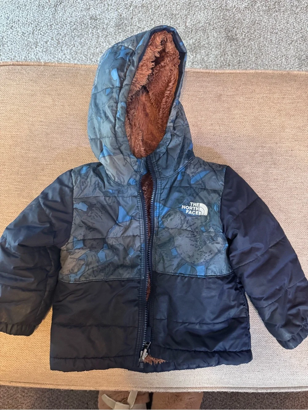 The North Face Boys Navy Jacket with Blue Camo